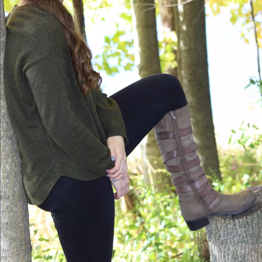 Knee high brown boots
